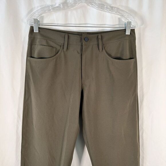 Normal Brand Pants Men's 32x32 Green Button Zip Pockets Nylon No Logo - Picture 2 of 9